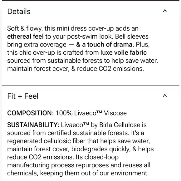 Summersalt The Easy Breezy Eco Voile Mini Dress Cover-Up Size Medium - *EUC* - Picture 8 of 10